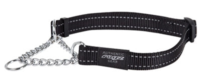 Rogz For Dogs Fanbelt Halb-Schlupfkragen Schwarz 20 MMX34-56 CM