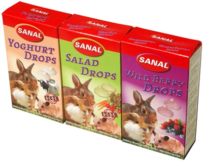 Sanal Nagetier 3Er-Pack Tropfen Joghurt / Salat / Waldbeere 3X45 GR