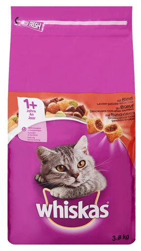 Whiskas Trockenes Erwachsenes Rindfleisch 3,8 KG