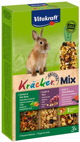 Vitakraft Zwergkaninchen-Kracker Nuss/Waldfrüchte/Gemüse 3 IN 1