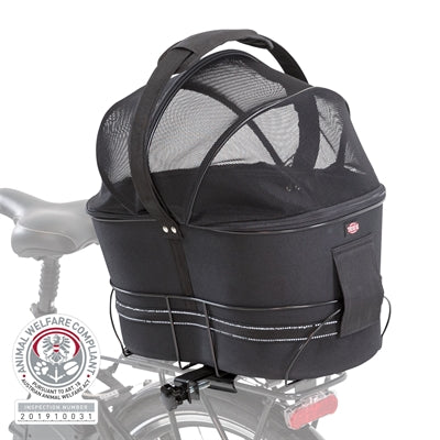 Trixie Fahrradkorb Hinten Schwarz Mit Kissen Und Haube 29X42X48 CM