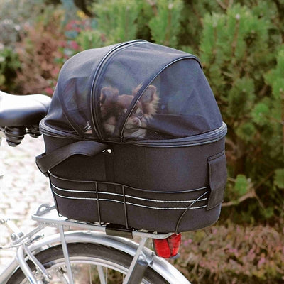 Trixie Fahrradkorb Hinten Schwarz Mit Kissen Und Haube 29X42X48 CM