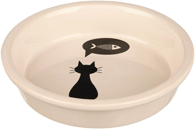 Trixie-Futternapf Keramik Weiss Mit Silhouette Katze 250 ML 13 CM