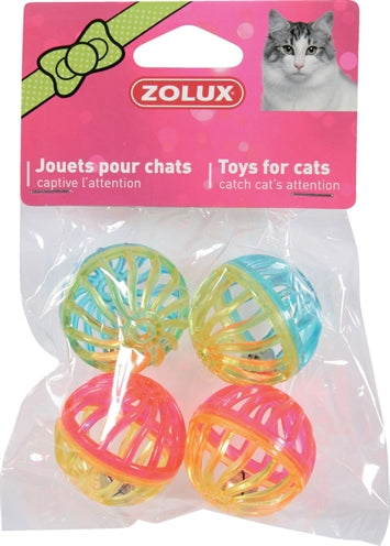 Zolux Katzenspielzeug Ball Twist Mit Glocke Assortiert 4 CM 4 ST