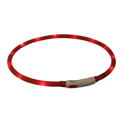 Trixie Halsband Usb Silikon Leuchtend Wiederaufladbar Rot 70X1 CM