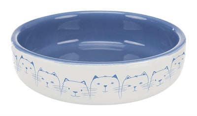 Trixie Futtertrog / Tränke Katze Flachnase Hellblau / Weiss 300 ML 15 CM