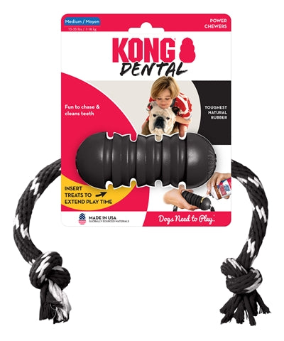 Kong Extreme Dental Mit Seil Schwarz / Weiss 12X5X5 CM