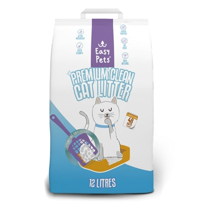 Easypets Premium Clean Weisses Bentonit-Katzenstreu 12 LTR