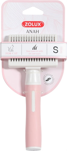 Zolux Anah Slicker Brush Einziehbar Rosa/Weiss