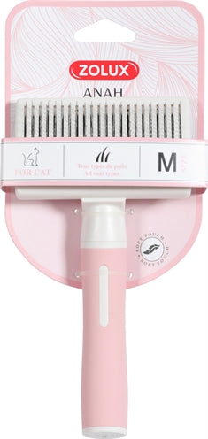 Zolux Anah Slicker Brush Einziehbar Rosa/Weiss