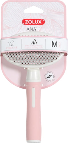 Zolux Anah Slicker Brush Soft Einziehbar Rosa/Weiss