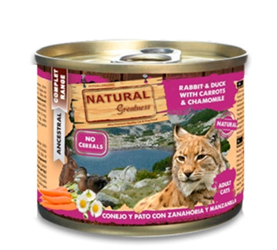 Natural Greatness Kaninchen / Ente Natural Greatness Karotten Und Kamille 185 GR