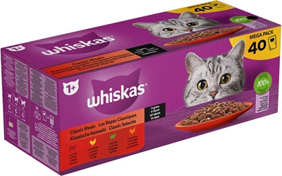 Whiskas Multipackbeutel Erwachsene Klassische Auswahl Fleisch In Sosse 40X85 GR