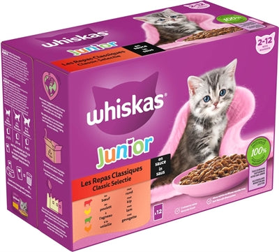 Whiskas Multipackbeutel Junior Classic Selection Fleisch In Sauce 4X12X85 GR