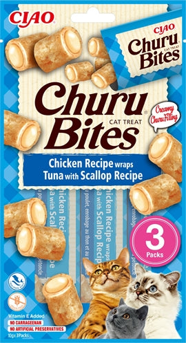 Inaba Churu Bites Katze Huhn Rezept Wickelt Thunfisch Mit Muschel Rezept 3X10 GR