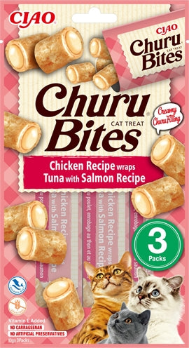 Inaba Churu Bites Katze Huhn Rezept Wickelt Thunfisch Mit Lachs Rezept 3X10 GR